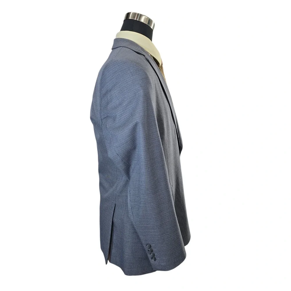 Stafford Mens 44 Reg Classic Fit Year Round Sport‎ Coat Blazer Blue Check